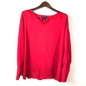 Lane Bryant || V-neck Red Blouse